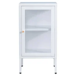 Wohnen 38x70x35 Metall Schrank mit Glas Tür - Keyva