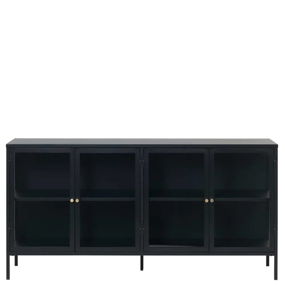 Wohnen Vitrinen|Wohnzimmer-Vitrinen*170x85x40 Metall Sideboard mit vier Glastüren - Butoaie