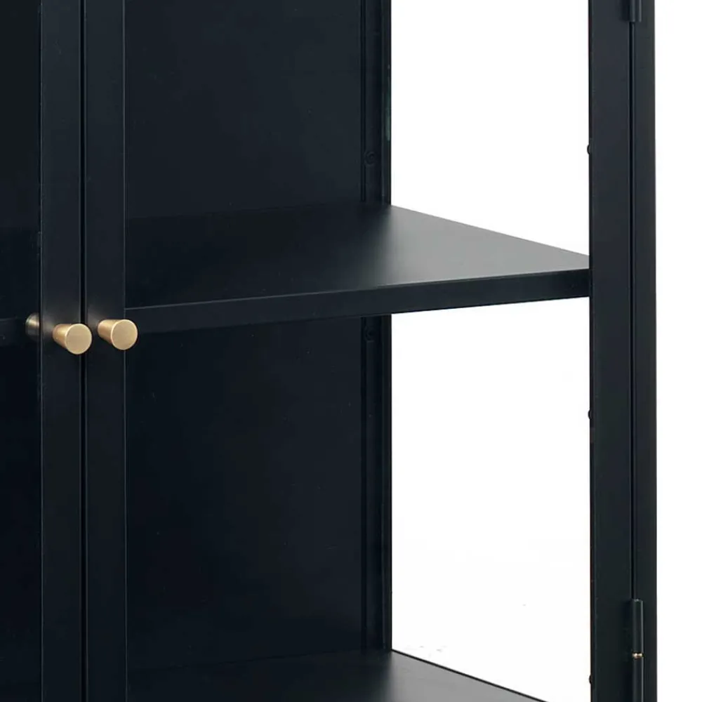 Wohnen Vitrinen|Wohnzimmer-Vitrinen*170x85x40 Metall Sideboard mit vier Glastüren - Butoaie