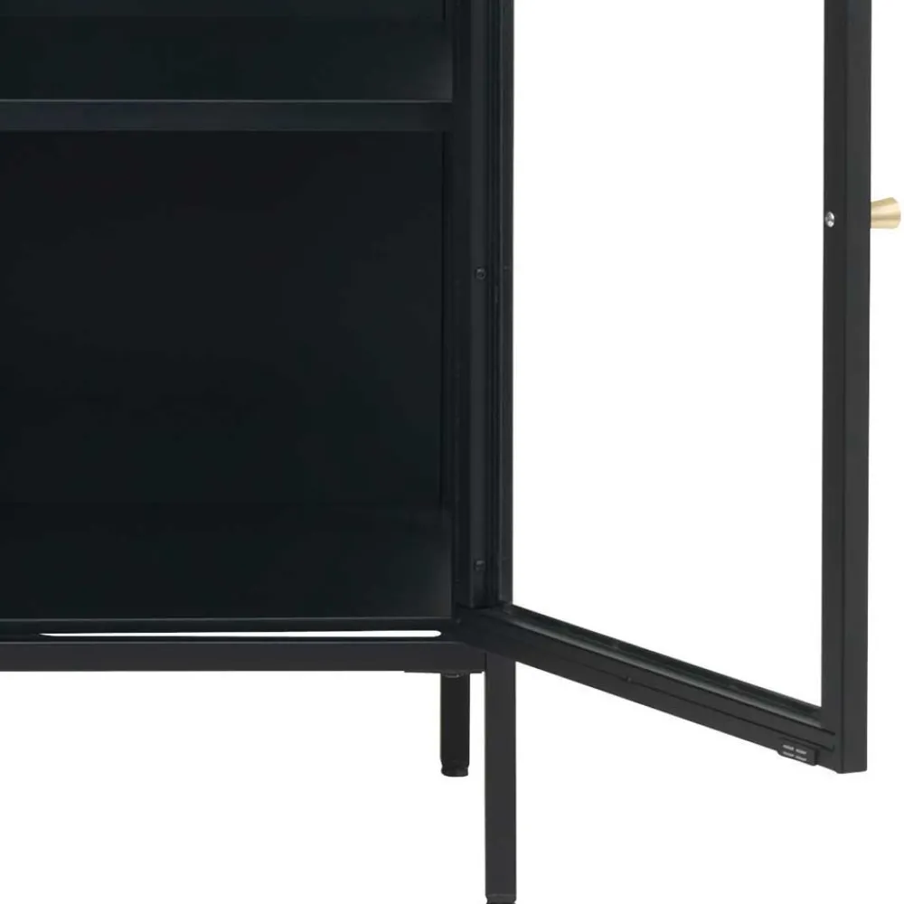 Wohnen Vitrinen|Wohnzimmer-Vitrinen*170x85x40 Metall Sideboard mit vier Glastüren - Butoaie