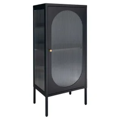 Wohnen Loft Möbel|Industrial Möbel*50x110x35 Metallschrank mit Glastür modern - Gabadoza