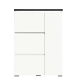 Wohnen Schuhschränke*95x127x18 Midi Schuhschrank mit drei Klappen & Tür - Suad