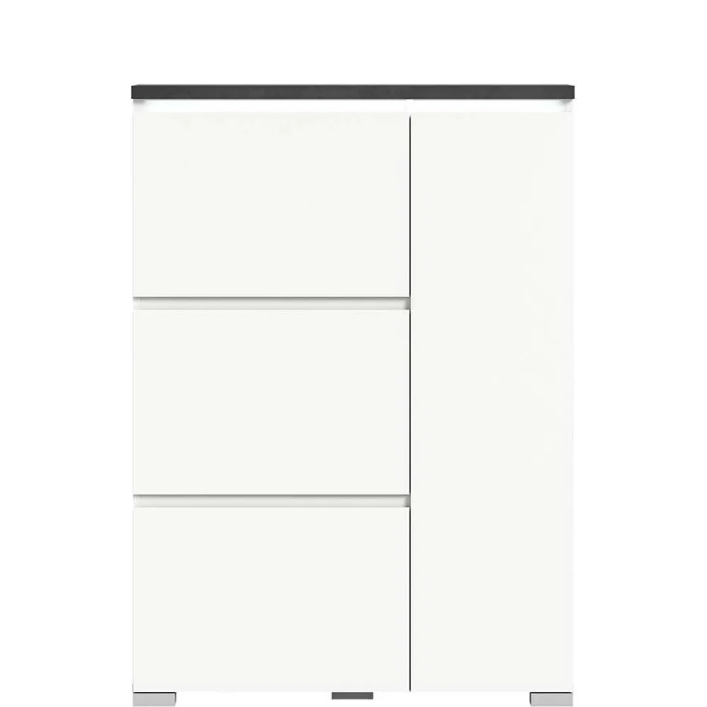 Wohnen Schuhschränke*95x127x18 Midi Schuhschrank mit drei Klappen & Tür - Suad