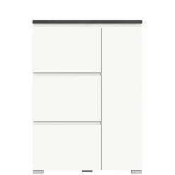 Wohnen Schuhschränke*95x127x18 Midi Schuhschrank mit drei Klappen & Tür - Suad