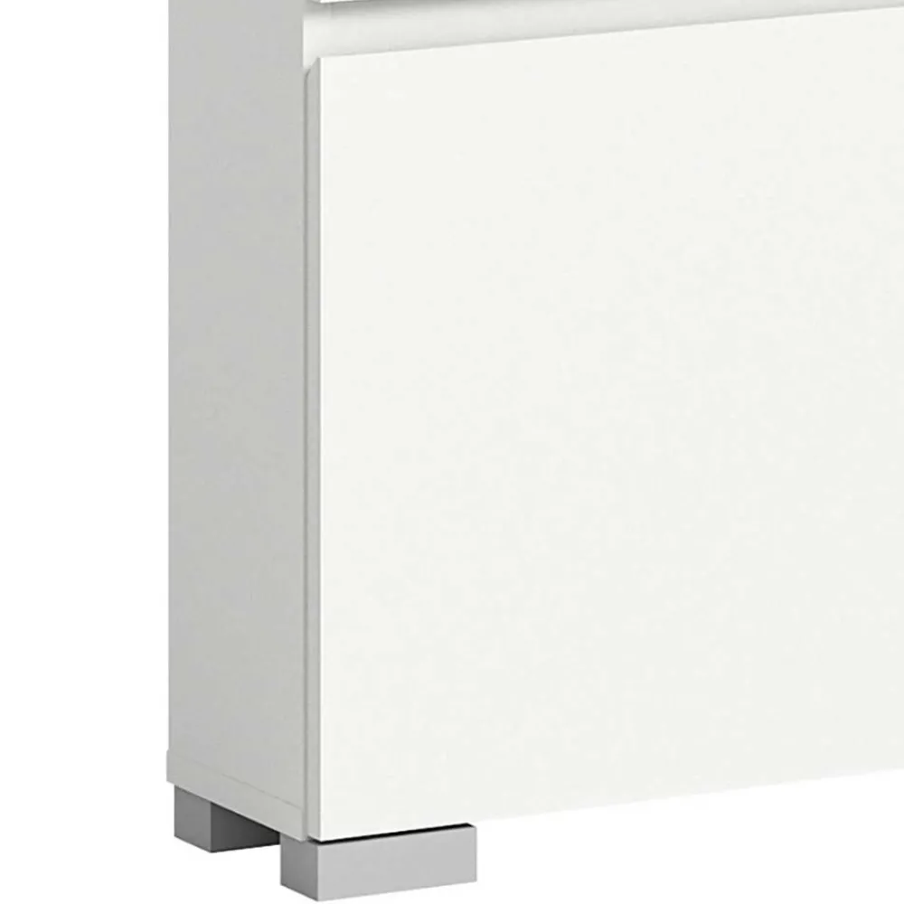 Wohnen Schuhschränke*95x127x18 Midi Schuhschrank mit drei Klappen & Tür - Suad