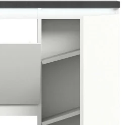 Wohnen Schuhschränke*95x127x18 Midi Schuhschrank mit drei Klappen & Tür - Suad