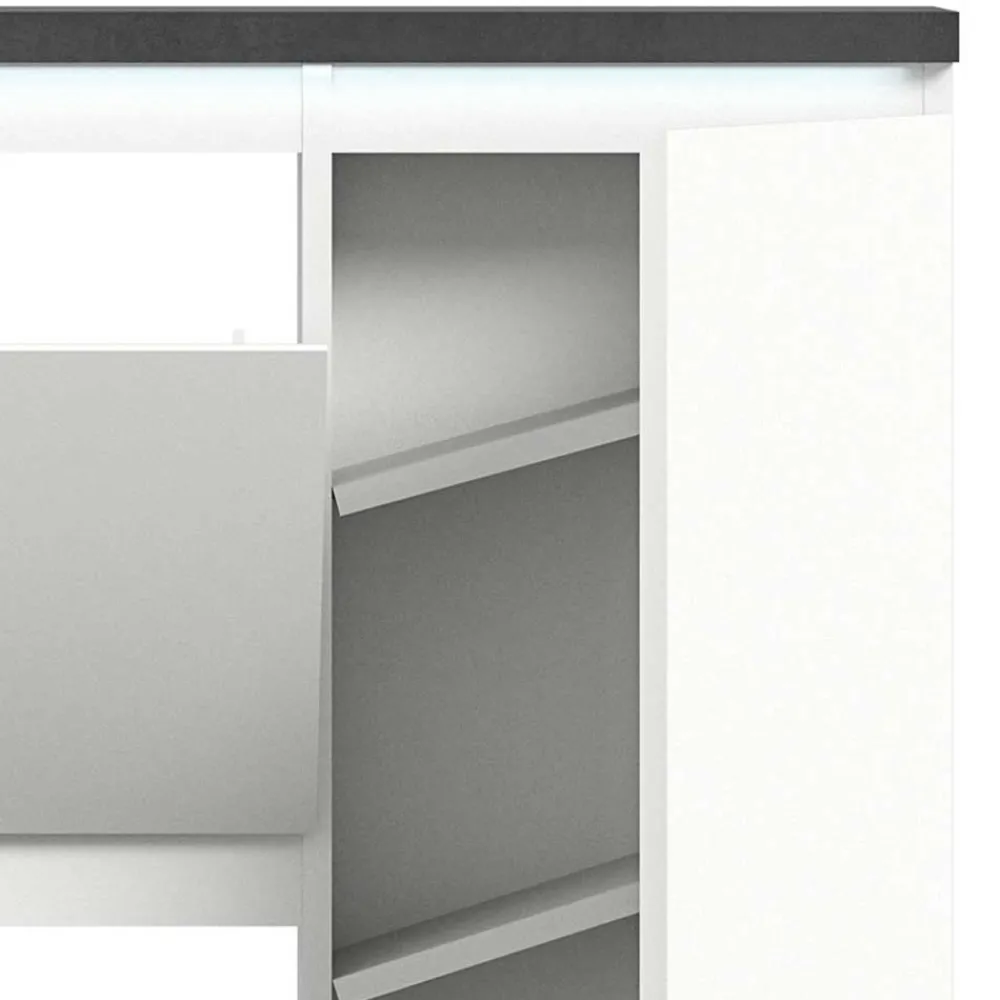 Wohnen Schuhschränke*95x127x18 Midi Schuhschrank mit drei Klappen & Tür - Suad