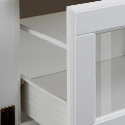 Wohnen Weiße Möbel|Landhausmöbel*180x84x84 Moderne Anrichte in Weiß & Honig - Brasivon