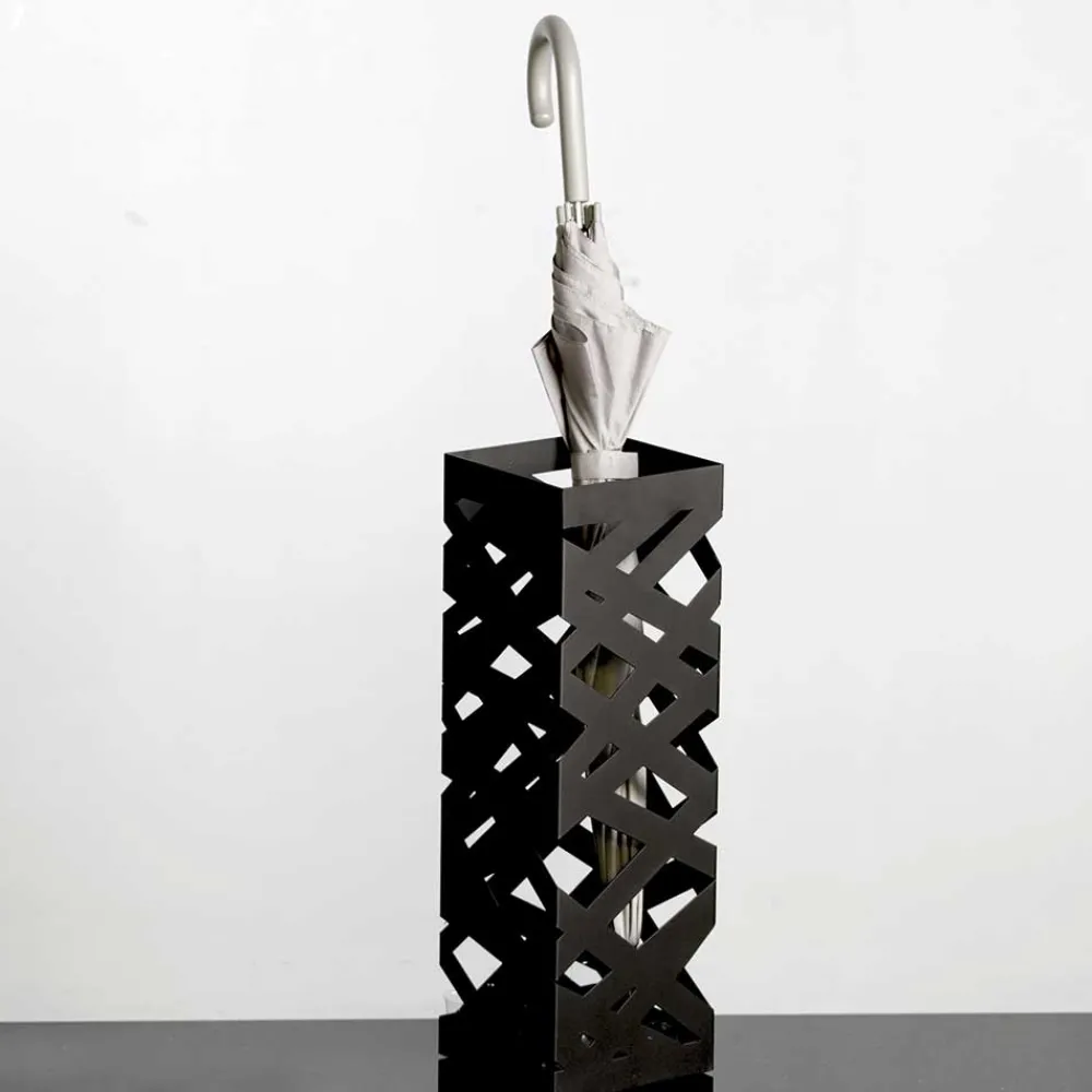 Wohnen Schirmständer*16x48x16 Moderner Schirmständer in Schwarz - Rigunac