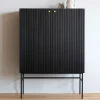 Wohnen 100x140x40 Modernes Highboard in Schwarz - Gragano