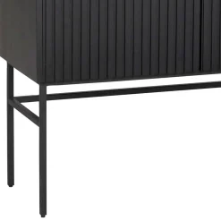 Wohnen 100x140x40 Modernes Highboard in Schwarz - Gragano