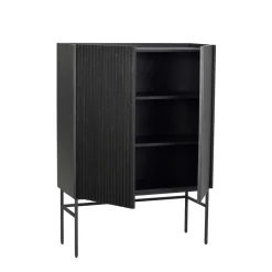 Wohnen 100x140x40 Modernes Highboard in Schwarz - Gragano