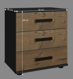 Wohnen 52x58x38 Nachtkommode in Tanne Dekor - Ardila