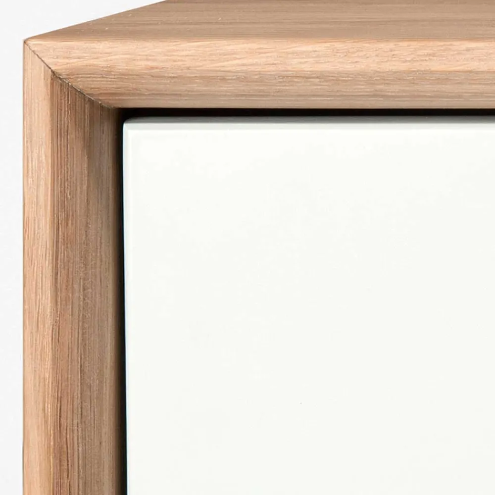 Wohnen Weiße Möbel|Nachttische*40x50x40 Nachtkommode in Weiß & Eiche - Julecas