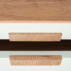 Wohnen Weiße Möbel|Nachttische*40x50x40 Nachtkommode in Weiß & Eiche - Julecas