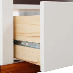 Wohnen 52x40x37 Nachtkommode in Weiß & Kirschbaum - Vendirai