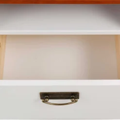 Wohnen 52x40x37 Nachtkommode in Weiß & Kirschbaum - Vendirai