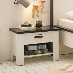 Wohnen Nachttische|Sideboards & Kommoden*60x46x39 Nachtkommode mit Fach und Schublade - Tramos