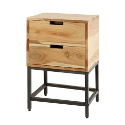 Wohnen Schwarze Möbel|Nachttische*40x60x30 Nachtkommode mit Metallgestell - Babra