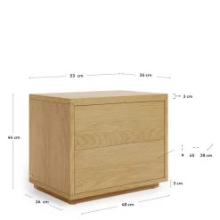 Wohnen 53x44x36 Nachtkommode mit Sockel - Elastian