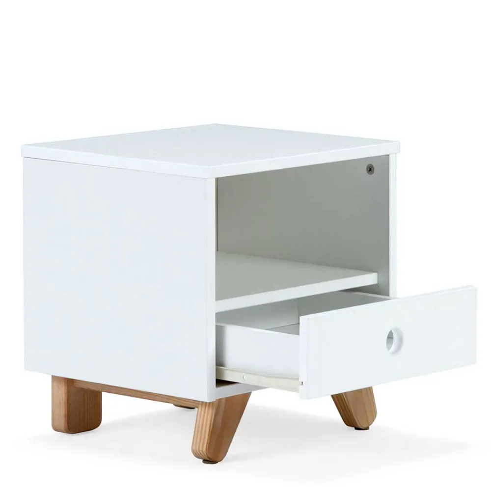 Kinder Wohnen 40x40x35 Nachtschrank mit Fach & Schublade - Kinfada