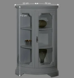 Wohnen Wohnzimmerschränke|Vintage Möbel*52x112x52 Niedrige Eckvitrine im Vintage Look - Zarinas