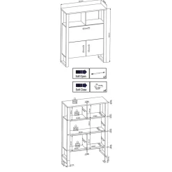 Wohnen Esszimmerschränke*101x134x39 Offener Schrank in Nussbaum NB - Dudleys