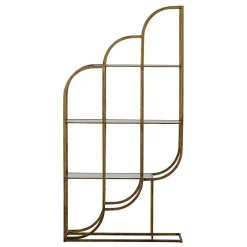 Wohnen Designermöbel*96x190x35 Offenes Regal in Altmessing Metall - Valencra