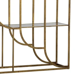 Wohnen Designermöbel*96x190x35 Offenes Regal in Altmessing Metall - Valencra