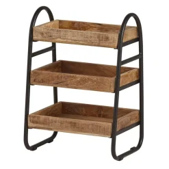 Wohnen 44x65x35 Offenes Regal mit 3 Holzablagen - Toma