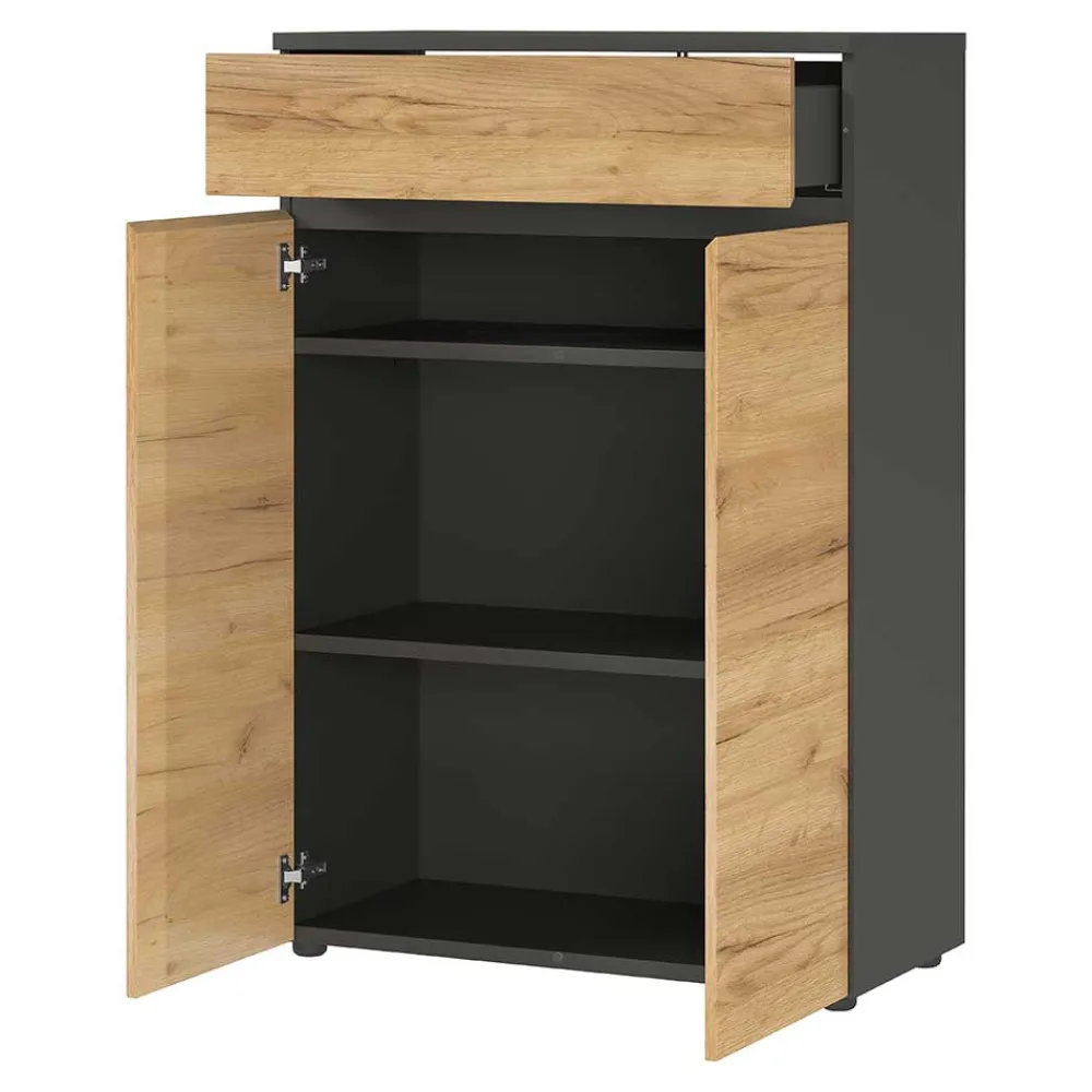 Wohnen Büroschränke*80x120x40 Office Vertiko in Wildeiche Optik - Contrage