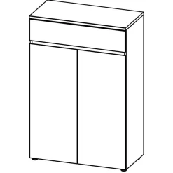 Wohnen Büroschränke*80x120x40 Office Vertiko in Wildeiche Optik - Contrage