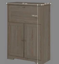 Wohnen Esszimmerschränke*81x116x39 Officeschrank Sekretär in Eiche Dekor - Rienva