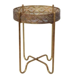 Wohnen Orientalische Möbel*41x51x41 Orient Beistelltisch mit Spiegelglas - Delamaro