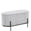 Wohnen Sessel & Hocker|Barhocker*80x42x40 Ovaler Polsterhocker in Hellgrau - Piava