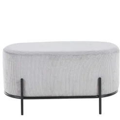 Wohnen Sessel & Hocker|Barhocker*80x42x40 Ovaler Polsterhocker in Hellgrau - Piava