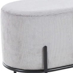 Wohnen Sessel & Hocker|Barhocker*80x42x40 Ovaler Polsterhocker in Hellgrau - Piava