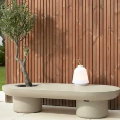 Wohnen Designermöbel*140x30x60 Ovaler Tisch aus Leichtbeton - Catania