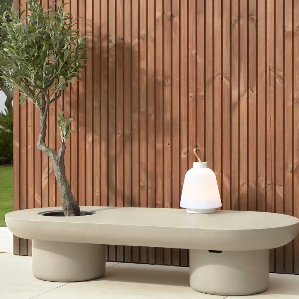 Wohnen Designermöbel*140x30x60 Ovaler Tisch aus Leichtbeton - Catania