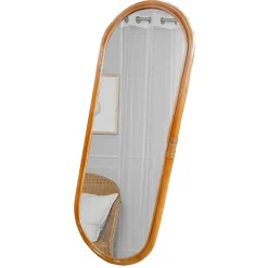 Wohnen 44x120x4 Ovaler Wandspiegel mit Rattan Rahmen - Offia