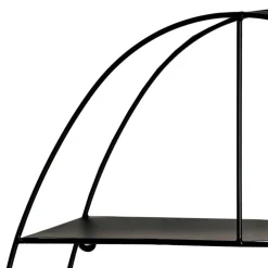 Wohnen Schwarze Möbel|Esszimmerregale*44x71x16 Ovales Wandregal aus Metall in Schwarz - Jaglyn