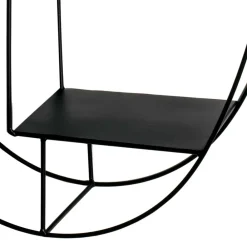 Wohnen Schwarze Möbel|Esszimmerregale*44x71x16 Ovales Wandregal aus Metall in Schwarz - Jaglyn