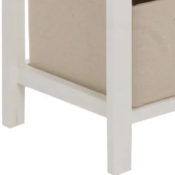 Wohnen 38x57x28 Paulownia Kommode in Weiß & Braun - Amare