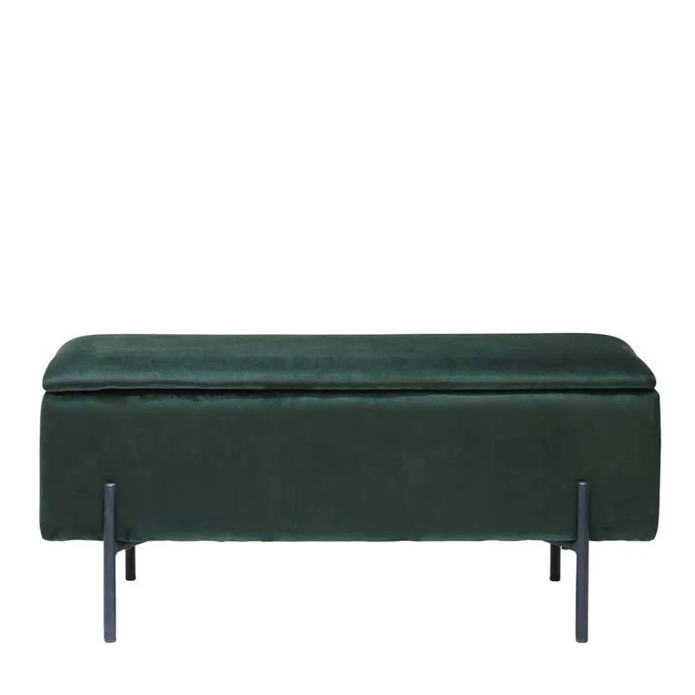 Wohnen 95x46x37 Polsterbank in Grün Samt - Vongura