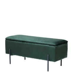 Wohnen 95x46x37 Polsterbank in Grün Samt - Vongura