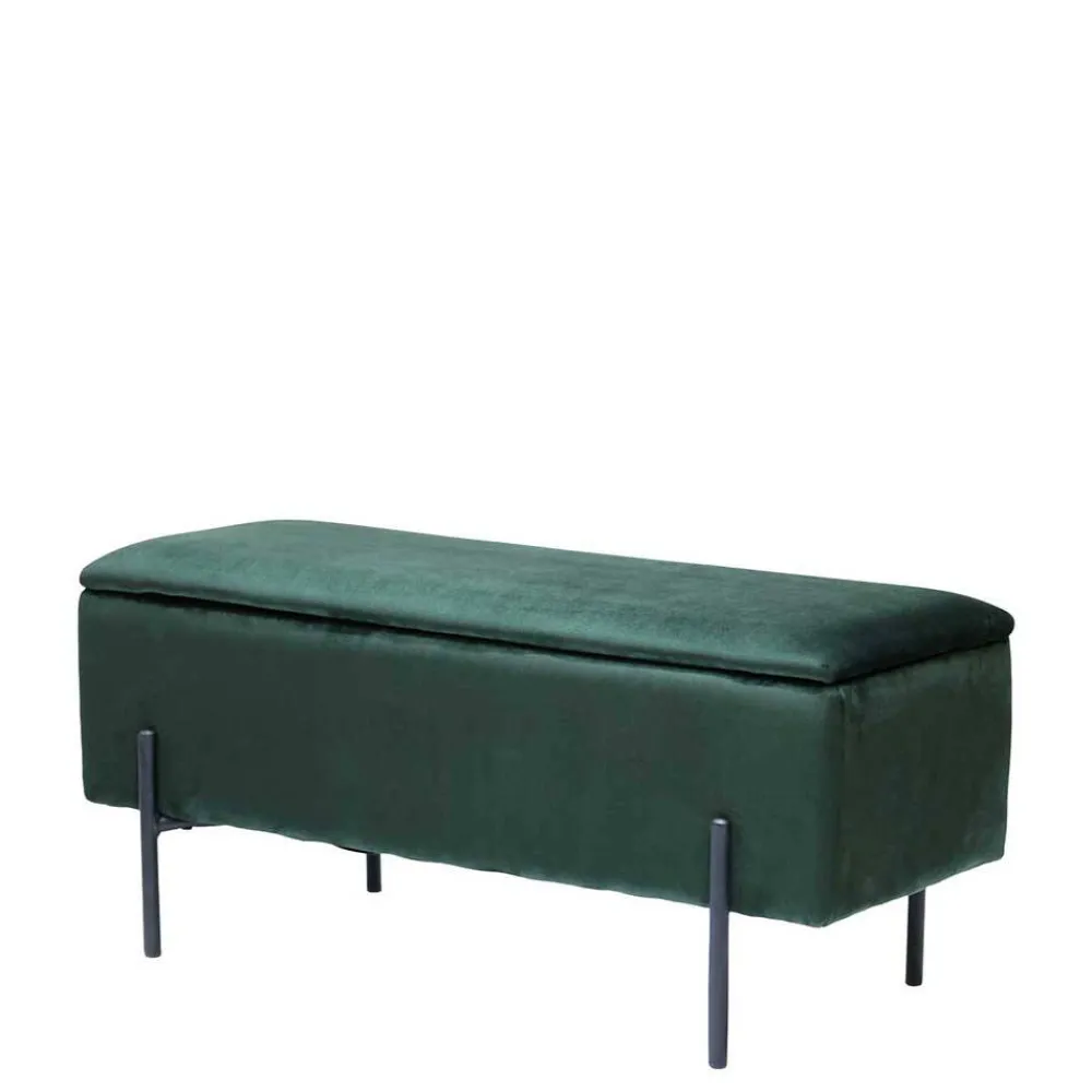 Wohnen 95x46x37 Polsterbank in Grün Samt - Vongura