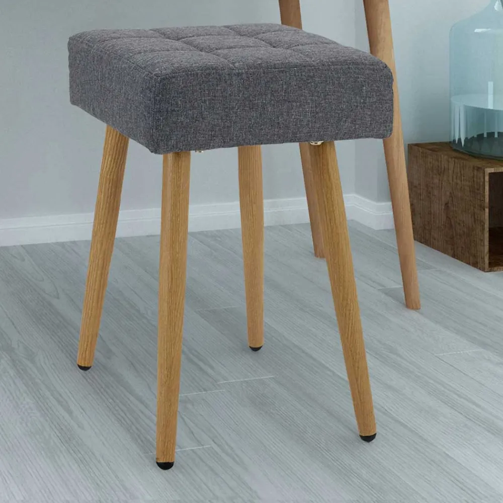 Wohnen 32x47x32 Polsterhocker in Anthrazit Stoff - Zoom