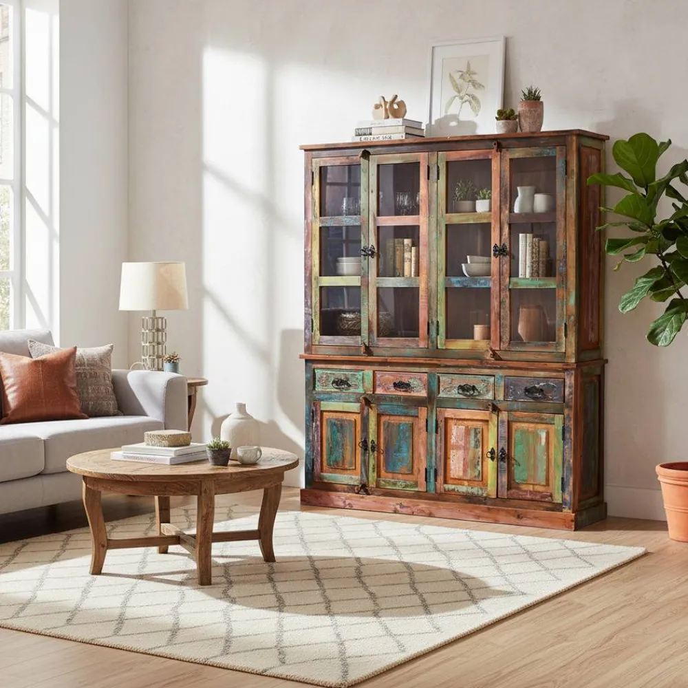 Wohnen 160x190x40 Recyclingholz Anrichte im Shabby Chic - Jamaica