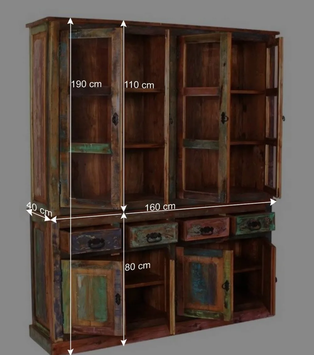 Wohnen 160x190x40 Recyclingholz Anrichte im Shabby Chic - Jamaica