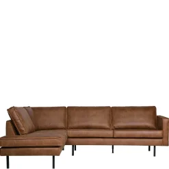 Wohnen 266x85x213 Recyclingleder Ecksofa in Cognac Braun - Huropa